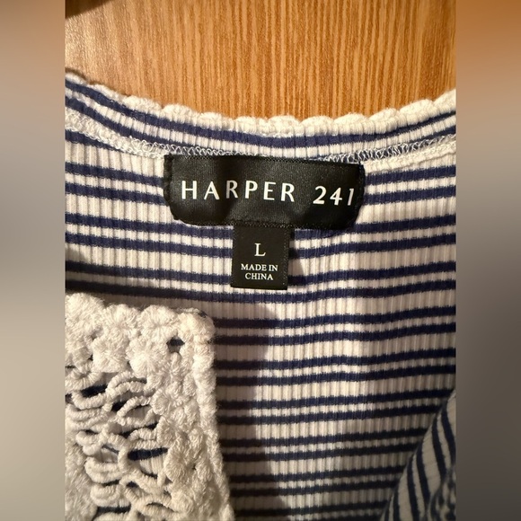 Blue and White Striped Sleeveless Dress - Picture 4 of 7